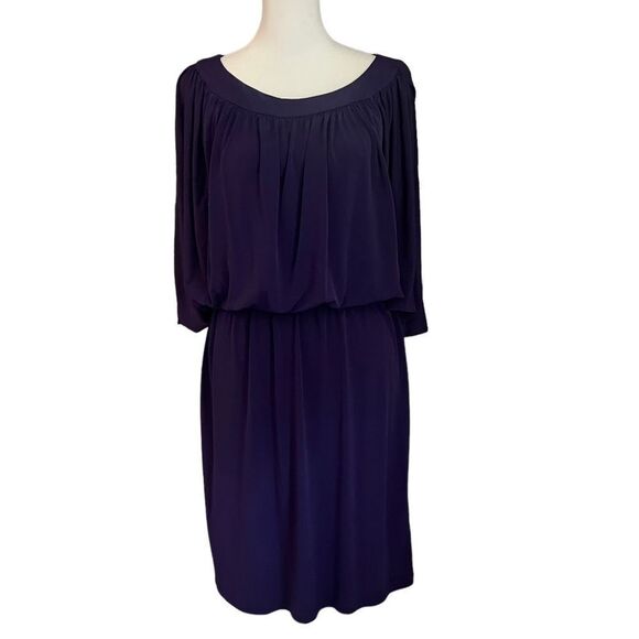 Enfocus Studio Womens Purple 3/4 Split Sleeve Scoop Neck Casual Blouson … - Picture 1 of 5